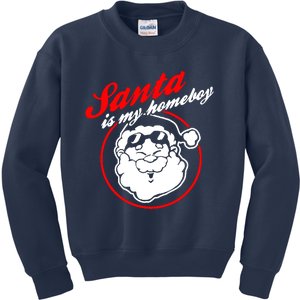 Santa Is My Homeboy Christmas Patter Kids Sweatshirt