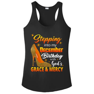 Stepping Into My December Birthday With God's Grace And Mercy Ladies PosiCharge Competitor Racerback Tank