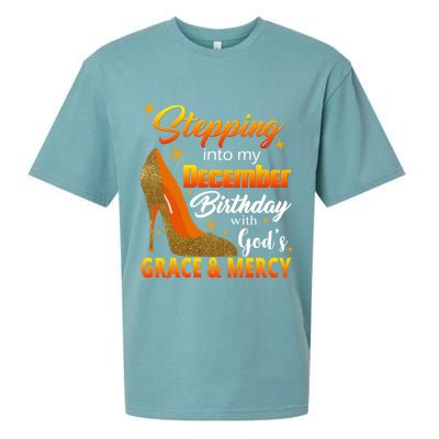 Stepping Into My December Birthday With God's Grace And Mercy Sueded Cloud Jersey T-Shirt