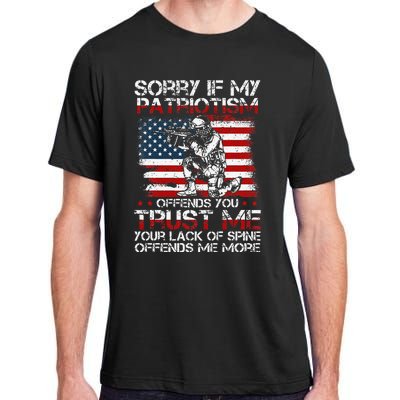 Sorry If My Patriotism Offends You Patriotic US Flag & Army Adult ChromaSoft Performance T-Shirt