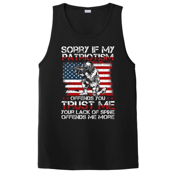 Sorry If My Patriotism Offends You Patriotic US Flag & Army PosiCharge Competitor Tank