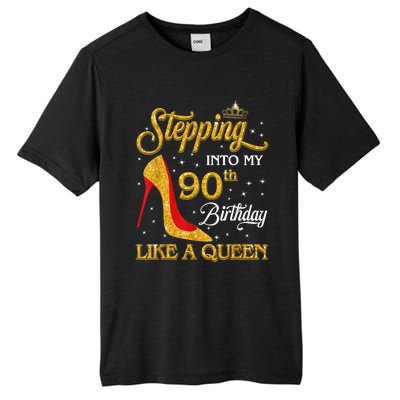 Stepping Into My 90th Birthday Like A Queen Bday Gift Wo Tall Fusion ChromaSoft Performance T-Shirt