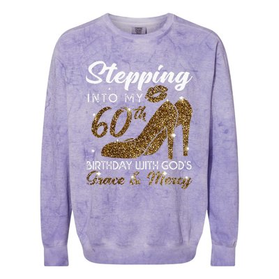 Stepping Into My 78th Birthday With Gods Grace & Mercy Colorblast Crewneck Sweatshirt