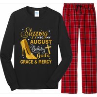 Stepping Into My August Birthday With Gods Grace And Mercy Long Sleeve Pajama Set