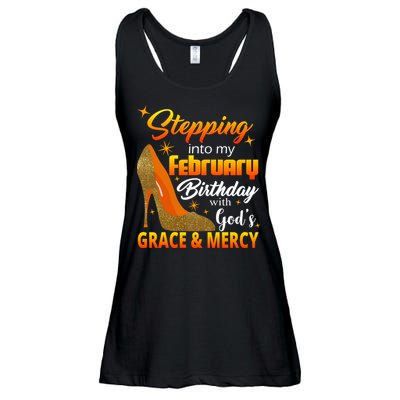 Stepping Into My February Birthday With God's Grace And Mercy Ladies Essential Flowy Tank