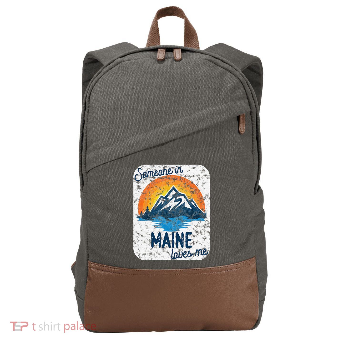Someone In Maine Loves Me Cotton Canvas Backpack