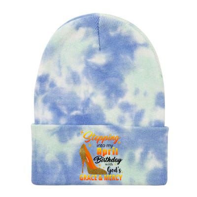 Stepping Into My April Birthday With God's Grace And Mercy Tie Dye 12in Knit Beanie