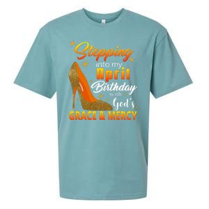 Stepping Into My April Birthday With God's Grace And Mercy Sueded Cloud Jersey T-Shirt