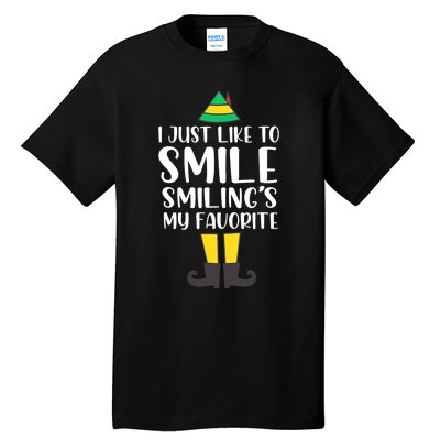 Smiling Is My Favorite Christmas Elf Buddy Tall T-Shirt