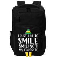 Smiling Is My Favorite Christmas Elf Buddy Impact Tech Backpack