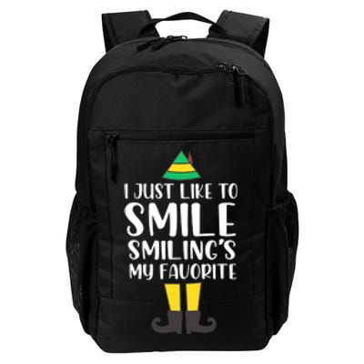 Smiling Is My Favorite Christmas Elf Buddy Daily Commute Backpack