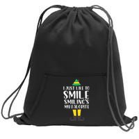 Smiling Is My Favorite Christmas Elf Buddy Sweatshirt Cinch Pack Bag