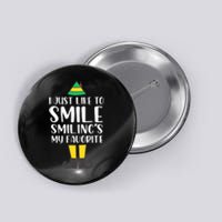 Smiling Is My Favorite Christmas Elf Buddy Button