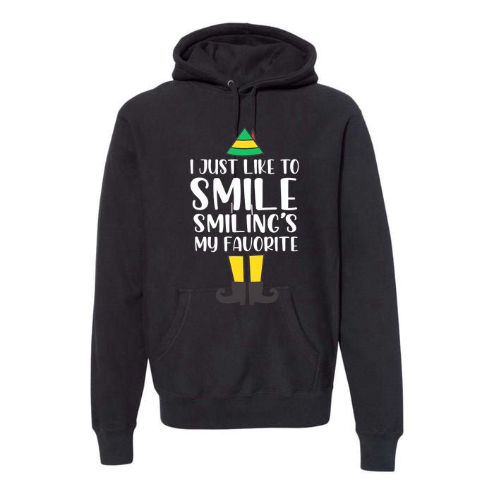 Smiling Is My Favorite Christmas Elf Buddy Premium Hoodie