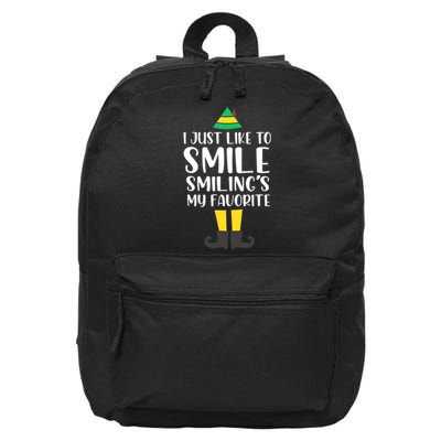 Smiling Is My Favorite Christmas Elf Buddy 16 in Basic Backpack