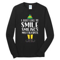 Smiling Is My Favorite Christmas Elf Buddy Tall Long Sleeve T-Shirt