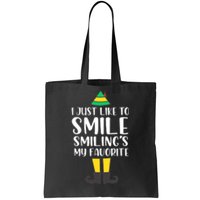 Smiling Is My Favorite Christmas Elf Buddy Tote Bag