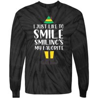 Smiling Is My Favorite Christmas Elf Buddy Tie-Dye Long Sleeve Shirt