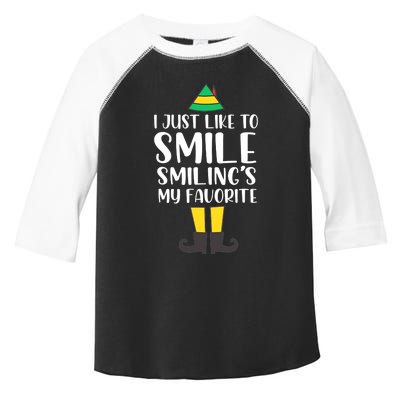 Smiling Is My Favorite Christmas Elf Buddy Toddler Fine Jersey T-Shirt