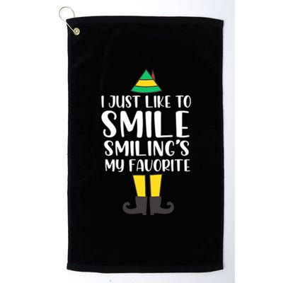 Smiling Is My Favorite Christmas Elf Buddy Platinum Collection Golf Towel