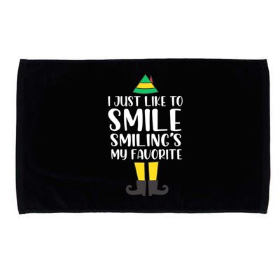 Smiling Is My Favorite Christmas Elf Buddy Microfiber Hand Towel