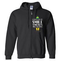 Smiling Is My Favorite Christmas Elf Buddy Full Zip Hoodie