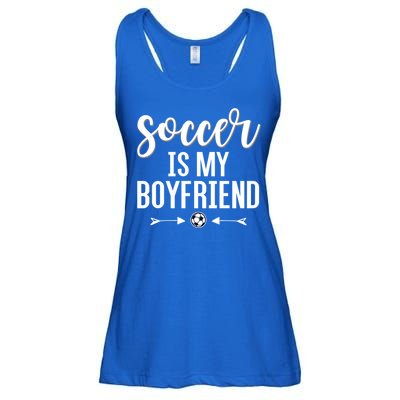 Soccer Is My Boyfriend Funny Gift For Soccer Players Ladies Essential Flowy Tank