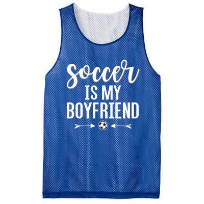 Soccer Is My Boyfriend Funny Gift For Soccer Players Mesh Reversible Basketball Jersey Tank