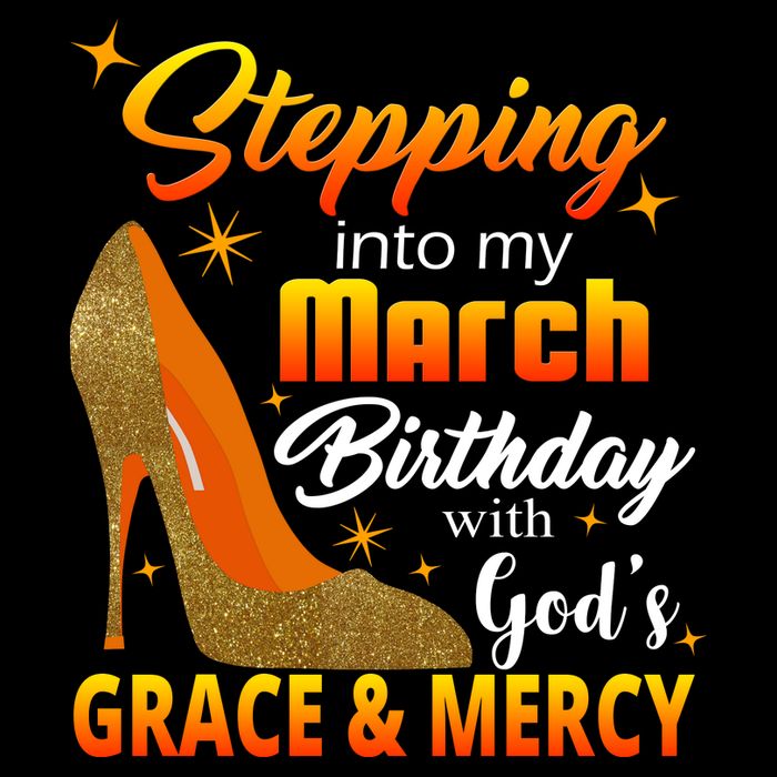 Stepping Into My March Birthday With God's Grace And Mercy Cooling Performance Crew T-Shirt