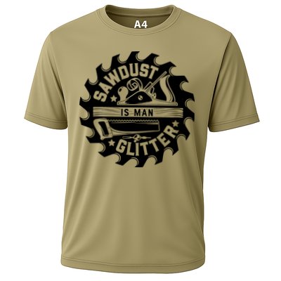 Sawdust Is Man Glitter Woodworking Dad Father Gift Performance Shirt