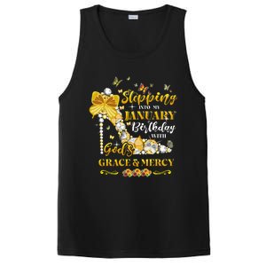 Stepping Into My January Birthday With Gods Grace And Mercy Great Gift PosiCharge Competitor Tank