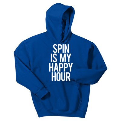 Spin Is My Happy Hour Funny Gym Saying Workout Spinning Gift Cute Gift Kids Hoodie