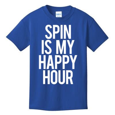 Spin Is My Happy Hour Funny Gym Saying Workout Spinning Gift Cute Gift Kids T-Shirt