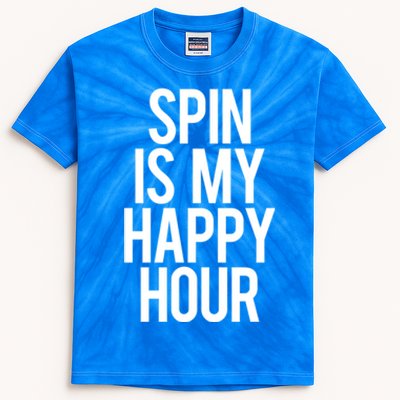 Spin Is My Happy Hour Funny Gym Saying Workout Spinning Gift Cute Gift Kids Tie-Dye T-Shirt