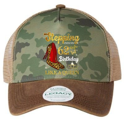 Stepping Into My 62nd Birthday Like A Queen Funny 62 Years Legacy Tie Dye Trucker Hat