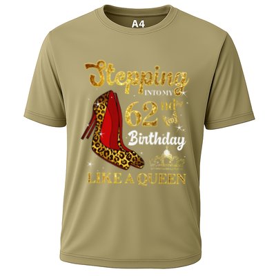 Stepping Into My 62nd Birthday Like A Queen Funny 62 Years Performance Shirt
