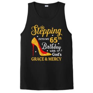 Stepping Into My 65th Birthday Women Funny 65 Year Old PosiCharge Competitor Tank