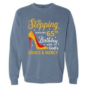 Stepping Into My 65th Birthday Women Funny 65 Year Old Garment-Dyed Sweatshirt