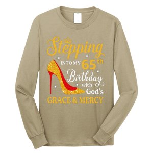 Stepping Into My 65th Birthday Women Funny 65 Year Old Long Sleeve Shirt