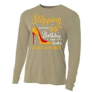 Stepping Into My 65th Birthday Women Funny 65 Year Old Cooling Performance Long Sleeve Crew