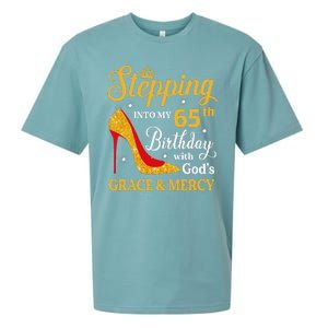 Stepping Into My 65th Birthday Women Funny 65 Year Old Sueded Cloud Jersey T-Shirt