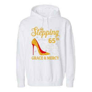 Stepping Into My 65th Birthday Women Funny 65 Year Old Garment-Dyed Fleece Hoodie