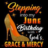 Stepping Into My June Birthday With God's Grace And Mercy Drawstring Bag