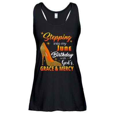 Stepping Into My June Birthday With God's Grace And Mercy Ladies Essential Flowy Tank