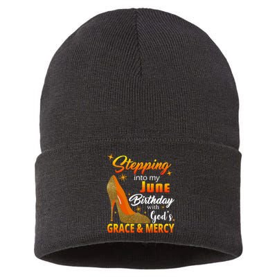 Stepping Into My June Birthday With God's Grace And Mercy Sustainable Knit Beanie