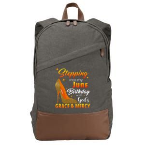 Stepping Into My June Birthday With God's Grace And Mercy Cotton Canvas Backpack