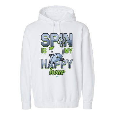 Spin Is My Happy Hour Funny Gym Workout Spinning Gift Cute Gift Garment-Dyed Fleece Hoodie