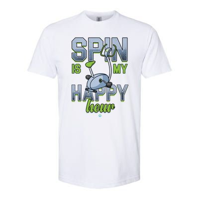 Spin Is My Happy Hour Funny Gym Workout Spinning Gift Cute Gift Softstyle® CVC T-Shirt