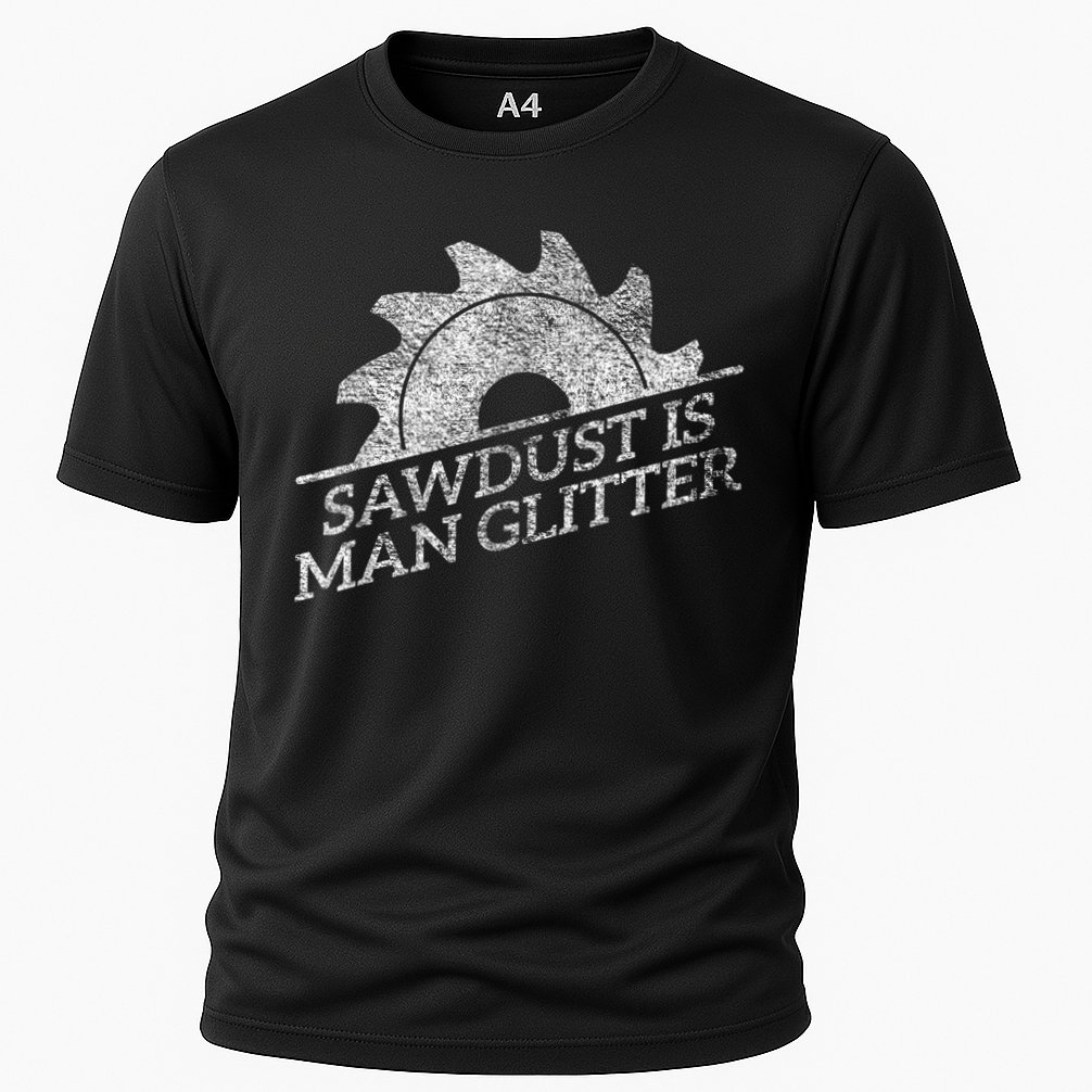 SAWDUST IS MAN GLITTER LUMBERJACK WOOD WORKER CARPENTER Cooling Performance Crew T-Shirt