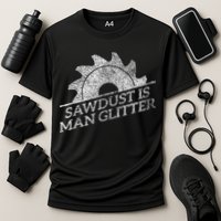 SAWDUST IS MAN GLITTER LUMBERJACK WOOD WORKER CARPENTER Cooling Performance Crew T-Shirt